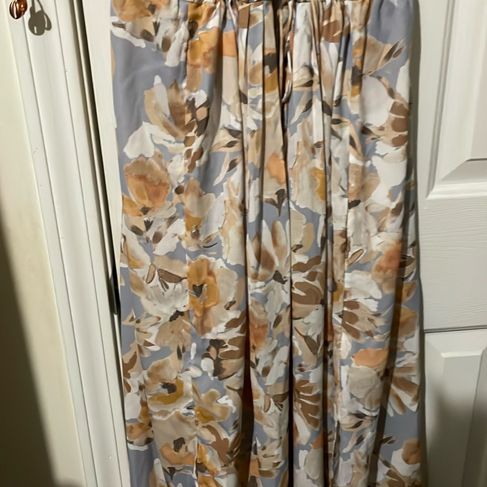 Susan Graver Orange Pink Flutter Sleeve sheer Maxi sun dress - Picture 2 of 10